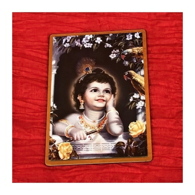 Obrázek Krišna v okně 18,5 x 13 cm