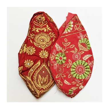 Dámský japa pytlík červený se zlatou výšivkou