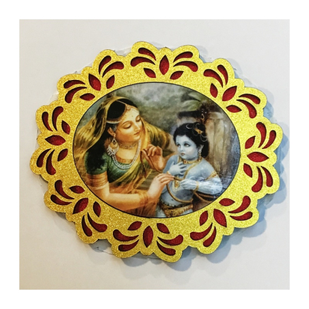 Dřevěná nálepka Jašóda s Damodarem