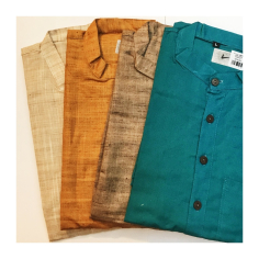 Kurta pánská jednobarevná, stojáček, kr. rukáv 2