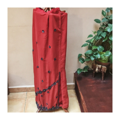 Komplet se štrasy červený - sukně úzká, halenka a dupatta 2