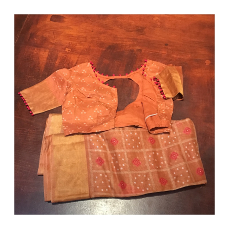 Sárí viskóza vel. 40/M oranžové s čolí