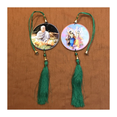 Oboustr. obrázek Gaura Nitai a Prabhupád k zavěšení