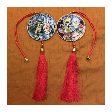 Oboustr. obrázek Rádha Krišna k zavěšení