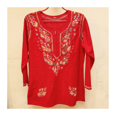 Dámská kurta vyšívaná barevně, dl. rukáv