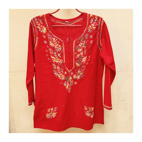 Dámská kurta vyšívaná barevně, dl. rukáv