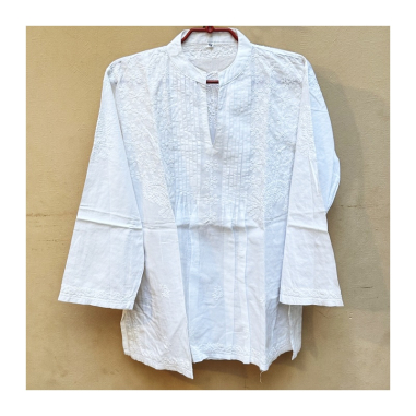 Dámská kurta bílá vyšívaná, dl. rukáv