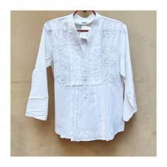 Dámská kurta bílá vyšívaná, dl. rukáv, 40/42