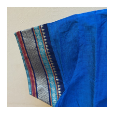 Dámská kurta s bordurou modrá, kr. rukáv 2