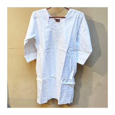 Dámská kurta bílá s damaškovým vzorem, dl. rukáv, M