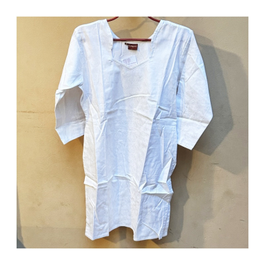 Dámská kurta bílá s damaškovým vzorem, dl. rukáv, M