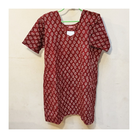 Dámská kurta cihlová, kr. rukáv