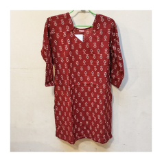 Dámská kurta s krojeným výstřihem, 3/4 rukáv