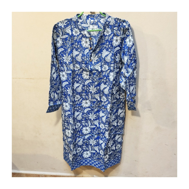 Kurta se stojáčkem a bordurou, dl. rukáv