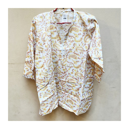 Dámská kurta se stojáčkem, rovný výstřih, 3/4 rukáv