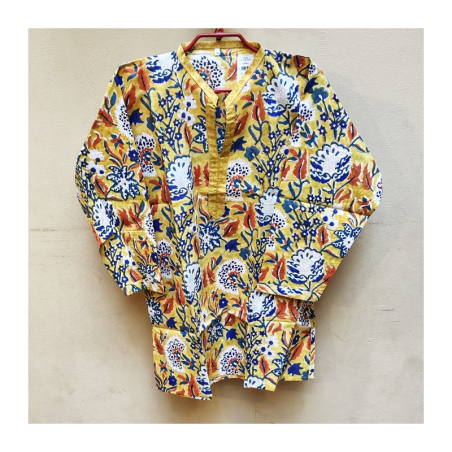 Dámská kurta se stojáčkem, rovný výstřih, 3/4 rukáv