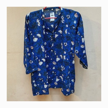 Dámská kurta se stojáčkem, rovný výstřih, 3/4 rukáv