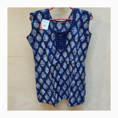 Dámský/dívčí top modrobílý potisk, vel. S