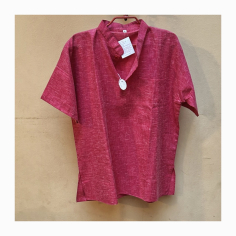 Kurta pánská žíhaná, stojáček, kr. rukáv 2