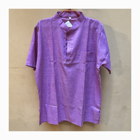 Kurta pánská žíhaná, stojáček, kr. rukáv