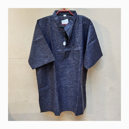 Kurta pánská žíhaná, stojáček, kr. rukáv