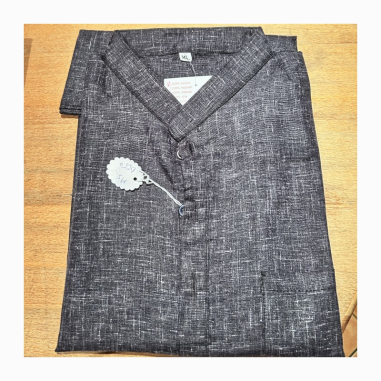 Kurta pánská žíhaná, stojáček, kr. rukáv