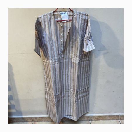 Kurta pánská pruhovaná béžová, kr. rukáv