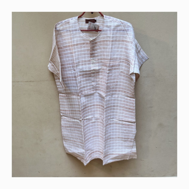 Kurta pánská jemná kostka, kr. rukáv