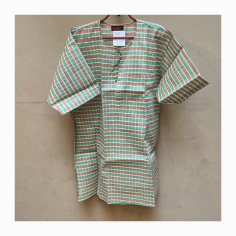 Kurta pánská jemná kostka, kr. rukáv 2