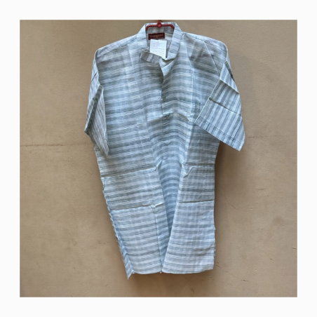 Kurta pánská jemná kostka, stojáček, kr. rukáv