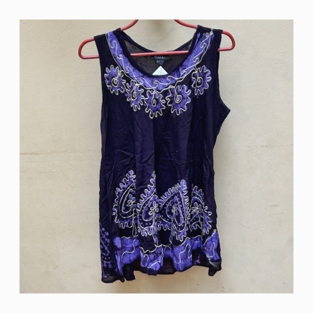 Top vyšívaná batika fialový, Free size
