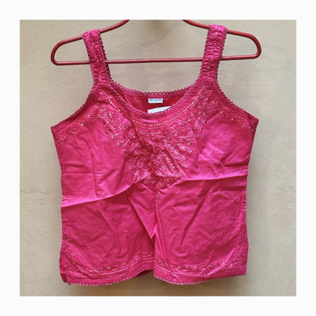 Top vyšívaný jednobarevný, silnější ramínka, S