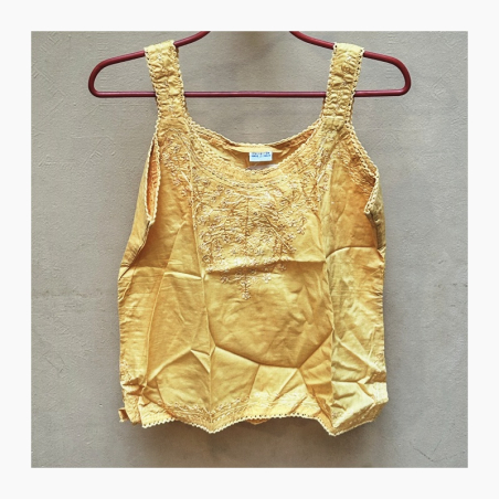 Top vyšívaný jednobarevný, silnější ramínka, S