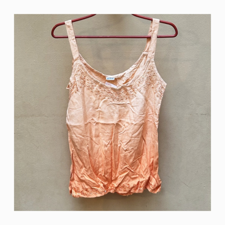 Top vyšívaný jednobarevný, ramínka, S