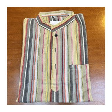 Kurta pánská pruhovaná, stojáček, kr. rukáv