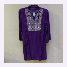 Kurta dámská s Rájastánskou výšivkou, 3/4 rukáv, M/L