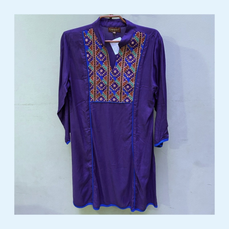 Kurta dámská s Rájastánskou výšivkou, 3/4 rukáv, M/L