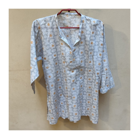 Dámská kurta se stojáčkem, rovný výstřih, 3/4 rukáv