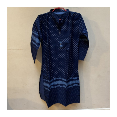 Dámská kurta tmavě modrá, delší, stojáček, dl. rukáv, S 2