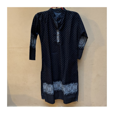 Dámská kurta tmavě modrá, delší, stojáček, dl. rukáv, S