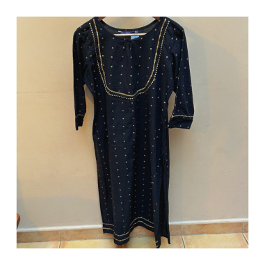 Dámská kurta černo zlatá, 3/4 rukáv, M/L