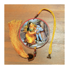 Oboustr. obrázek Rádha Krišna k zavěšení 2