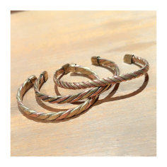 Zdravotní náramek vinuté mosaz a měď, 3 typy