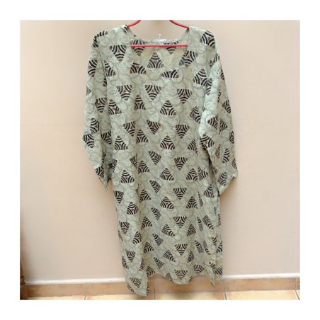 Punjabí bavlna, dl. rukáv, béžová a hnědá, vel. L