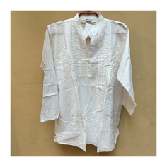 Dámská kurta bílá vyšívaná, dl. rukáv, 42/L