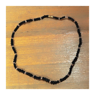 Kantimála 1ř. černá a průhledný bílý/červený korálek