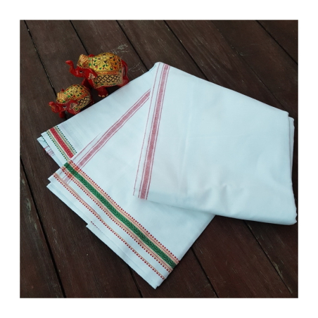 Dhotí 4 proužky, bordura drobný vzor