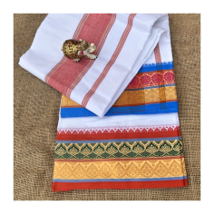 Dhotí široký pruh, široká zlatá bordura