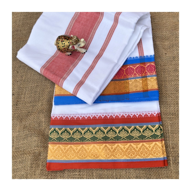 Dhotí široký pruh, široká zlatá bordura