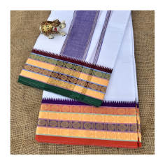 Dhotí široký pruh, široká zlatá bordura 2